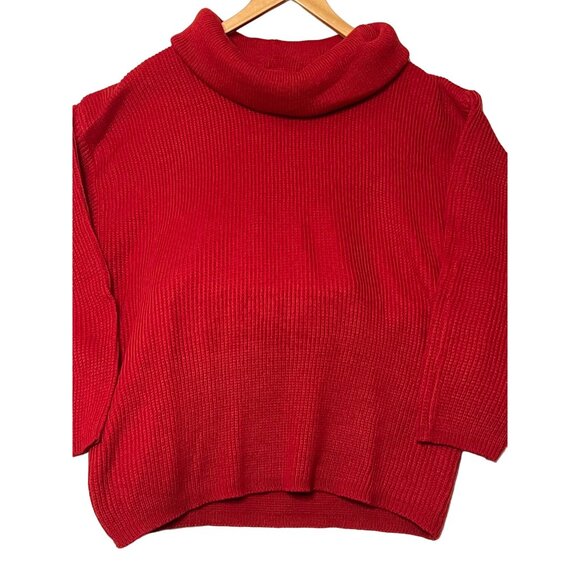Vintage Red Turtleneck Sweater XL By Michael Carrie Long Sleeve Acrylic - Picture 1 of 15